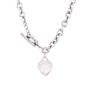 Tiffany & Co. Heart Tag Toggle Chain Necklace Sterling Silver